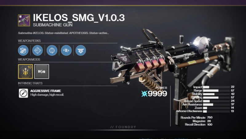 IKELOS_SMG_V1.0.3 PvE God Roll