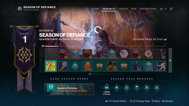 Destiny 2 Season 20 Seasonal Rewards