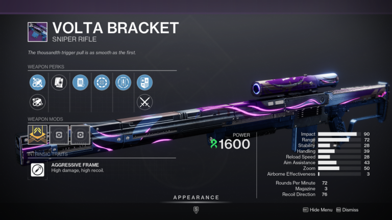 Destiny 2 Volta Bracket Sniper Rifle