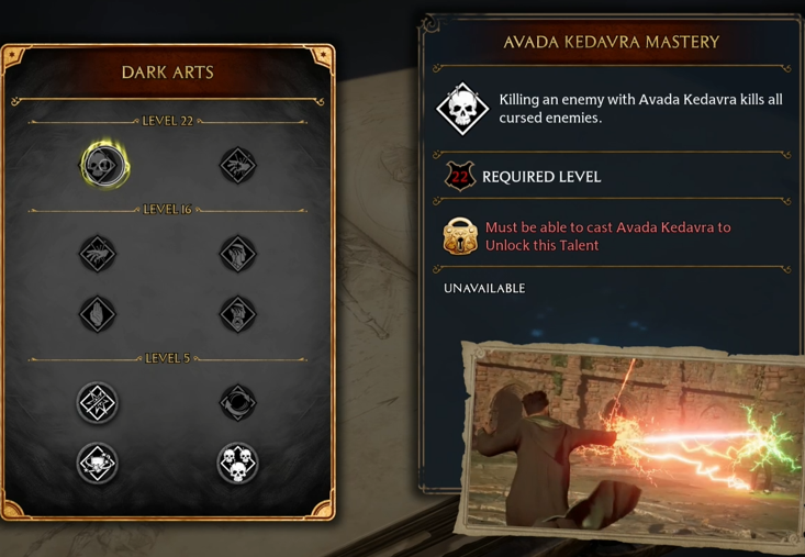 Hogwarts Legacy Avada Kedavra Mastery