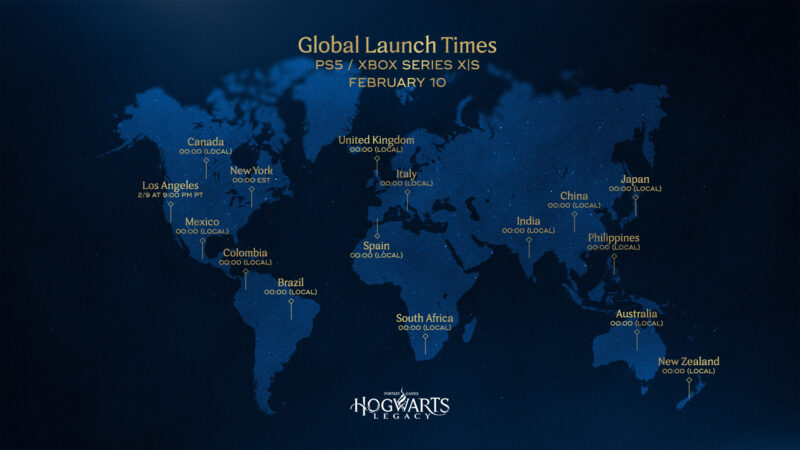 Hogwarts Legacy - Console global release times