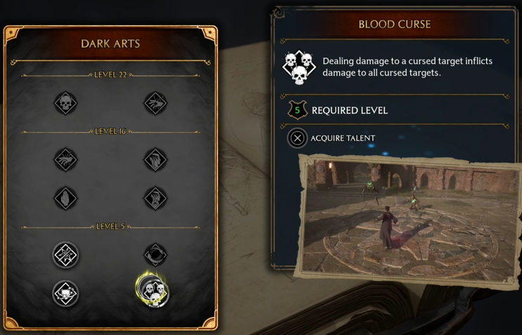 Hogwarts Legacy Talent Blood Curse