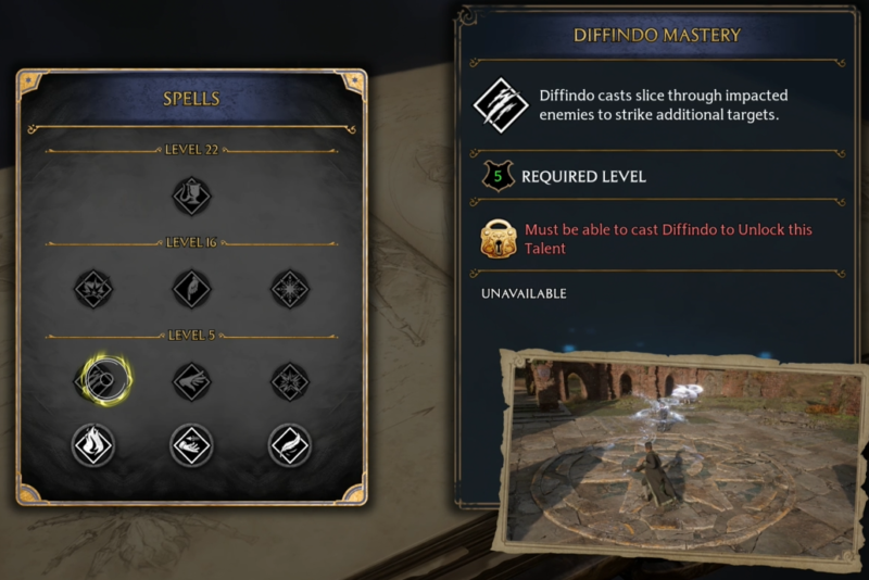Hogwarts Legacy Talent Diffindo Mastery