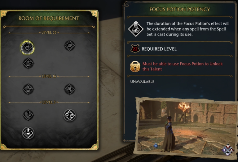 Hogwarts Legacy Talent Focus Potion Potency