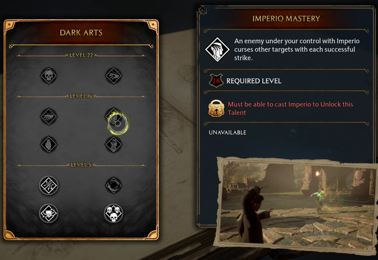 Hogwarts Legacy Talent Imperio Mastery