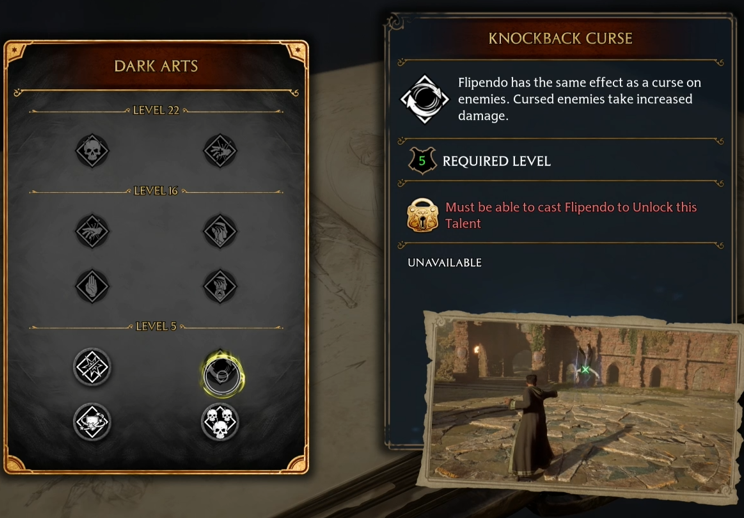 Hogwarts Legacy: Talent Knockback Curse