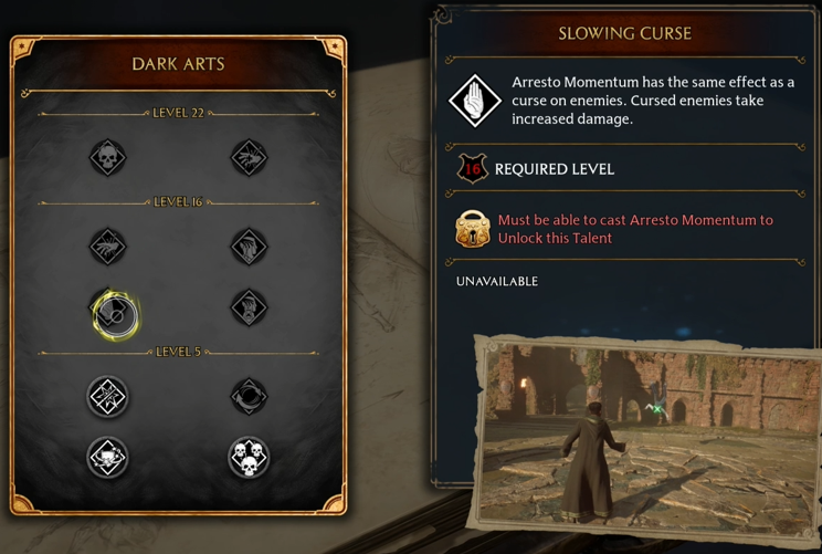 Hogwarts Legacy Talent Slowing Curse