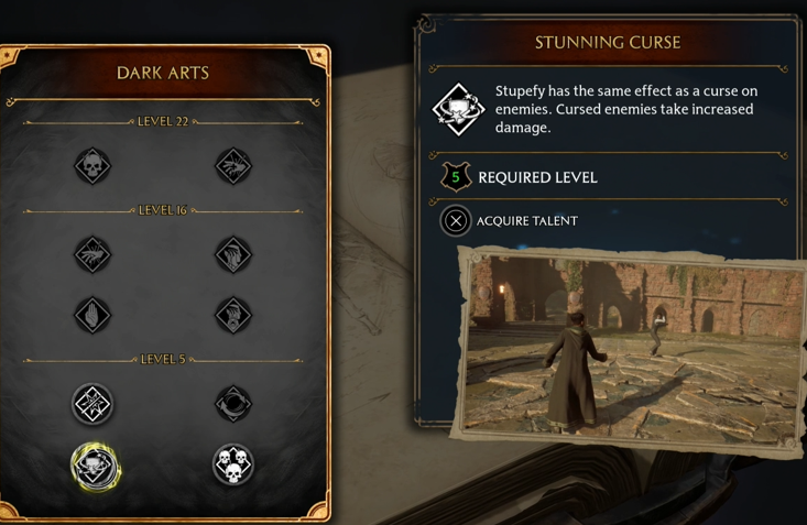 Hogwarts Legacy Talent Stunning Curse