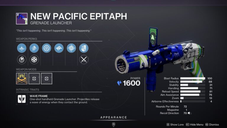 Destiny 2 New Pacific Epitaph