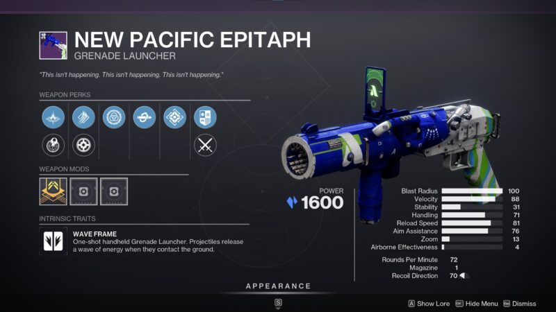 Destiny 2 New Pacific Epitaph