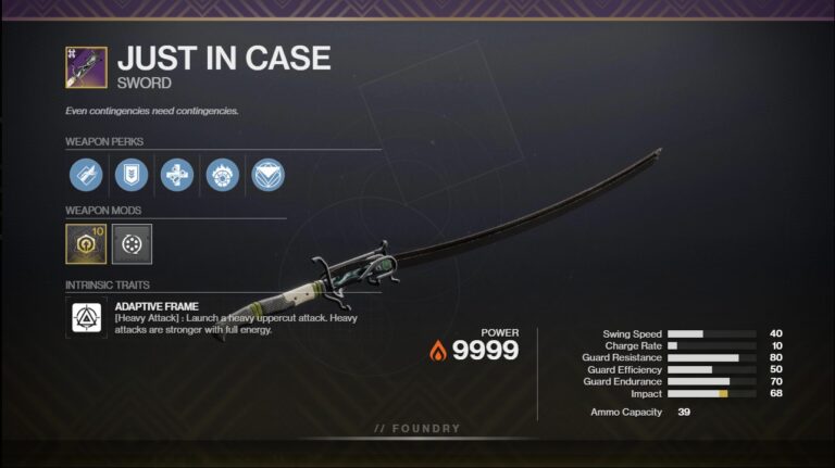 Destiny 2 Just In Case God Roll and How to Get PvP