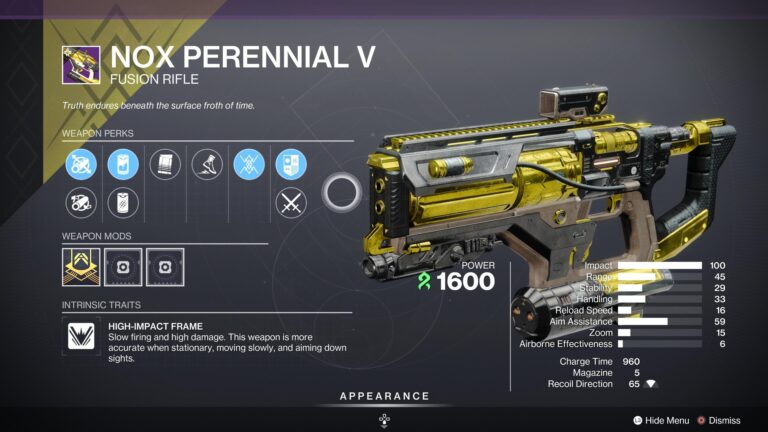 Destiny 2 Nox Perennial V Fusion Rifle