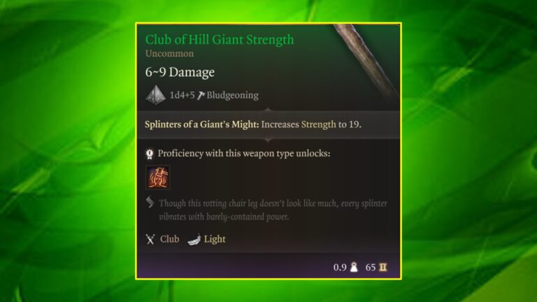 BG3 How to Get Club of Hill Giant Strength