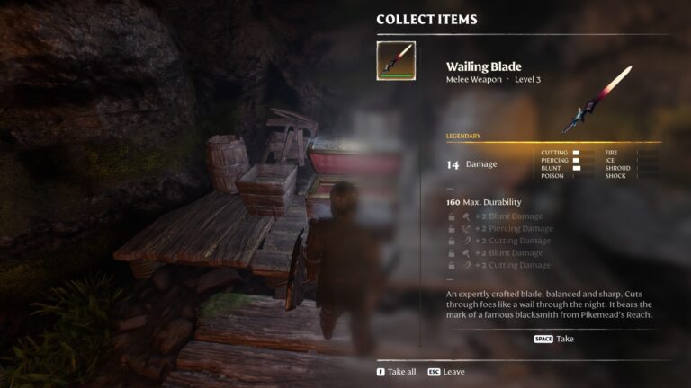 Enshrouded Wailing Blade – Legendary Weapon