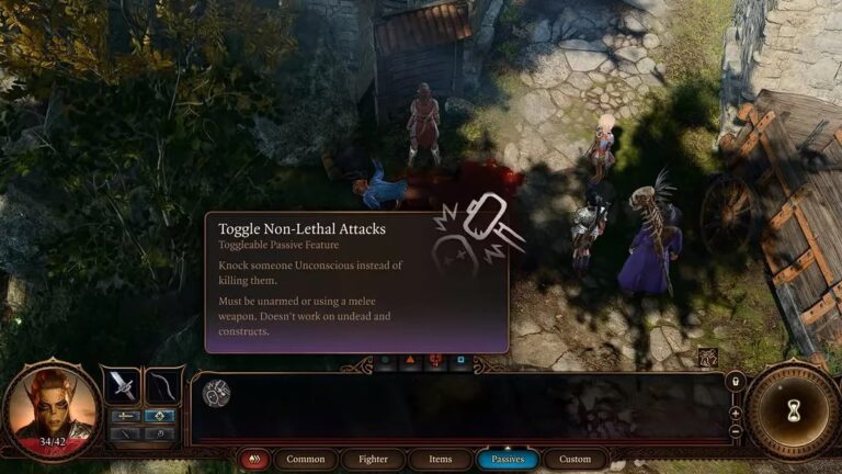 Non-lethal damage can be toggled (Source: Larian Studios)
